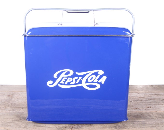 Antique Pepsi Cooler / Blue Pepsi Ice Chest / Vintage Pepsicola