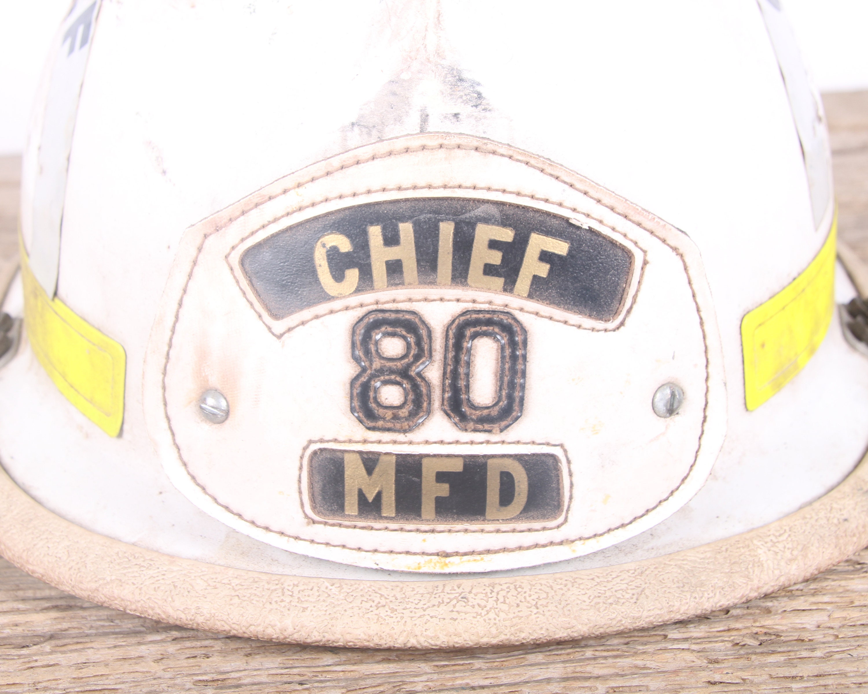 Vintage White Fireman's Helmet / Fireman's Chief Helmet / Antique