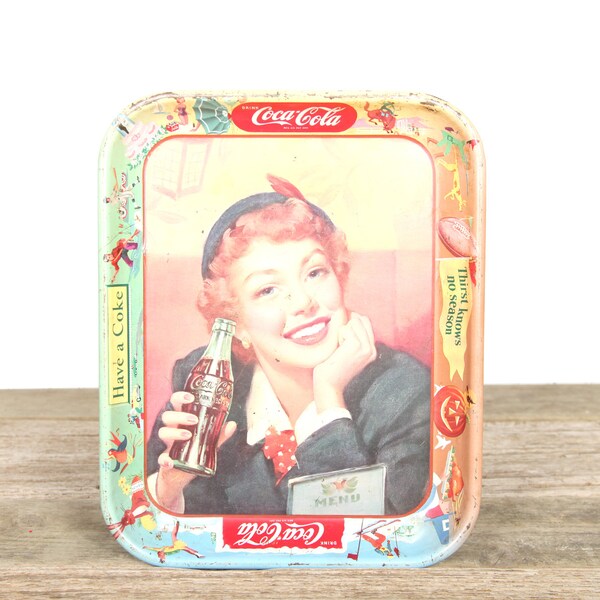 Antique Coca Cola Tray / CocaCola / Coke Tray Coke Sign / Vintage Coca cola / Coca Cola Sign / Serving Tray / TV Tray / Souvenir Tray Metal