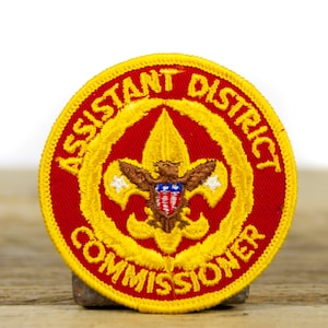 Vintage Boy Scouts of America Assistant District Commissioner Patch / BSA 3&quot; Scout Patch