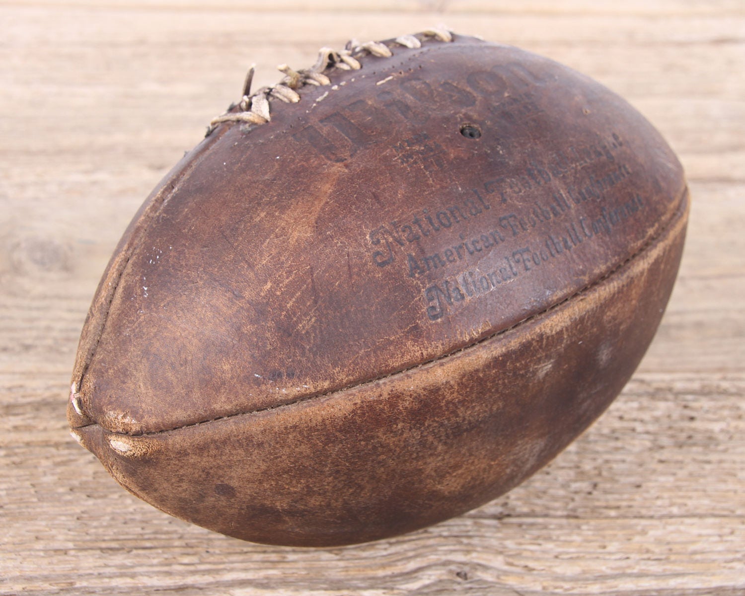 Vintage Leather Football / Football Decor / Old Football / Wilson