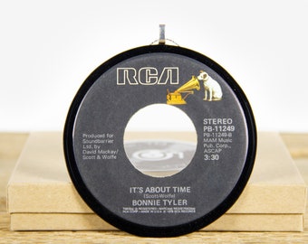 Vintage Bonnie Tyler "It's About Time" Record Christmas Ornament from 1978 / Holiday Decor / Music Gift / Rock, Pop