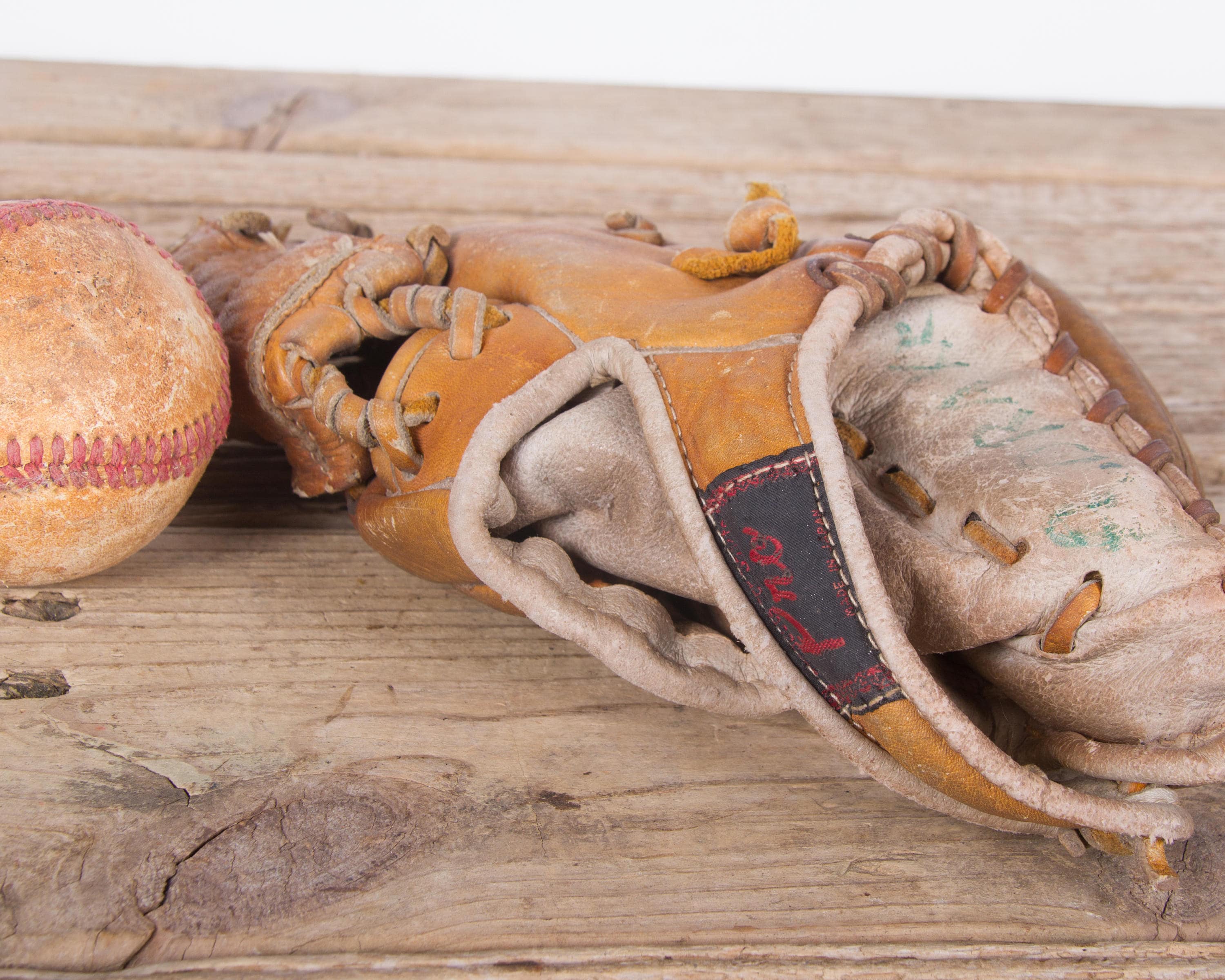 Old Vintage Leather Baseball Glove / Kids Proline Baseball Glove