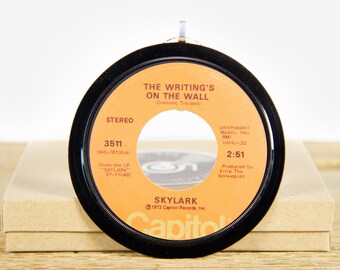 Adorno navideño vintage de vinilo de Skylark "The Writing's On The Wall" de 1972 / Decoración navideña vintage / Rock, Pop