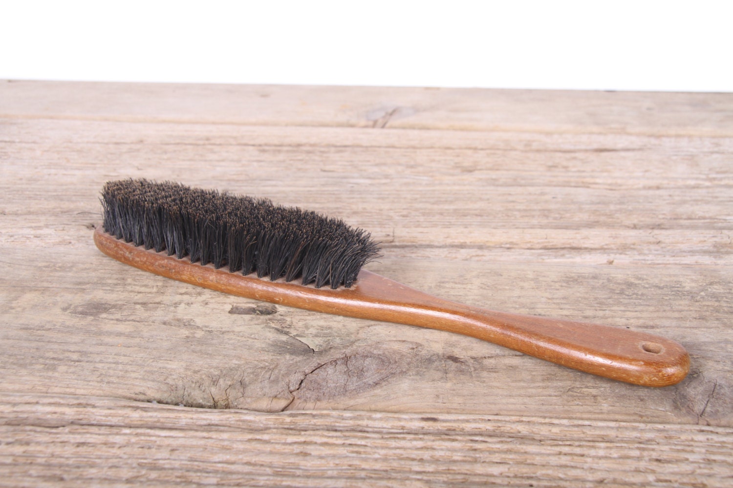 Antique Shoe Brush / Walnut Wood Boot Brush / Shoe Polishing Brush