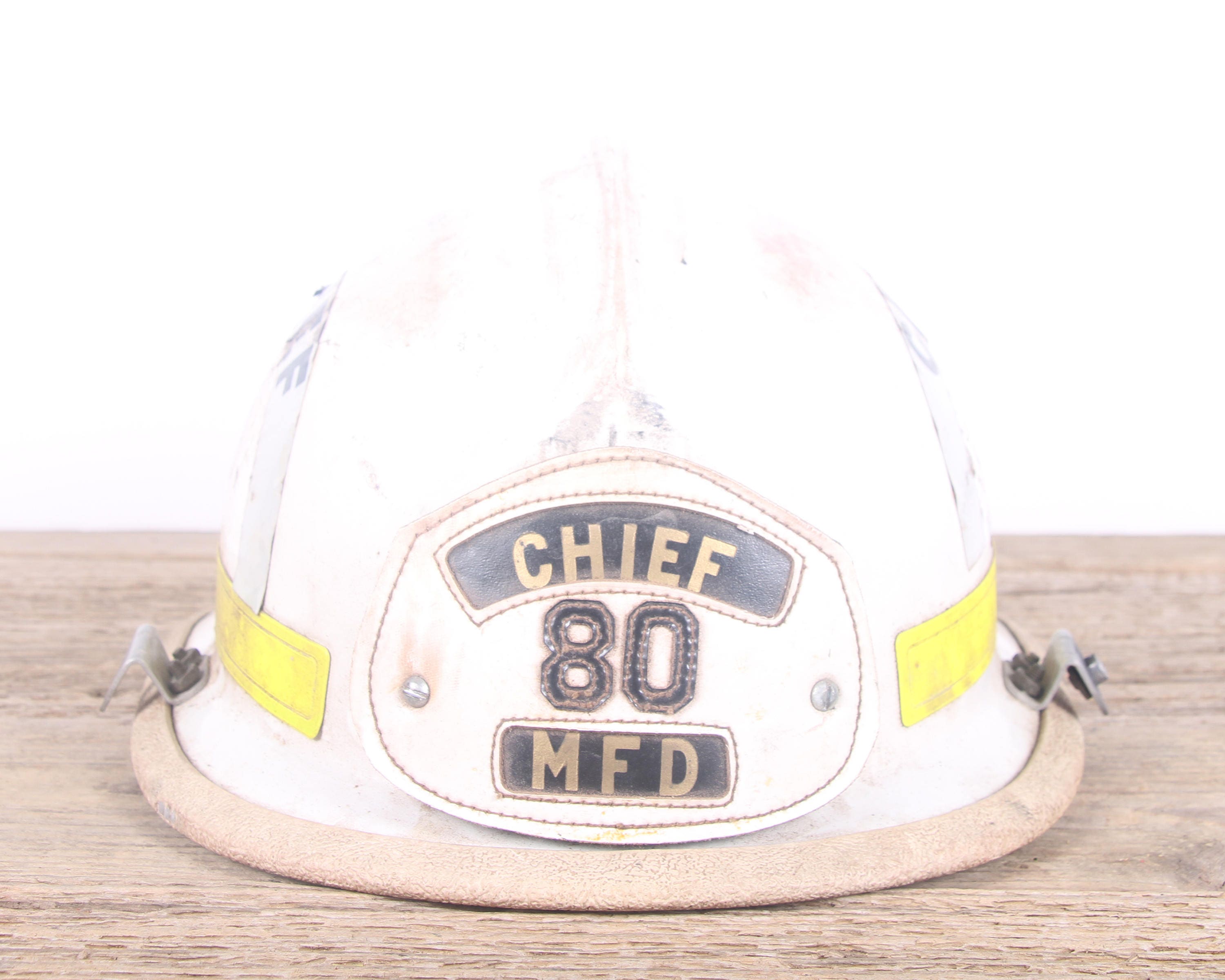 Vintage White Fireman's Helmet / Fireman's Chief Helmet / Antique