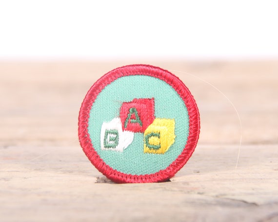 Vintage Girl Scout Patch / 1970's-80's Scout Patch / Red Green ABC Old Stock Scout Patch / 1.5" Girl Scouts Patch / Scout Badge