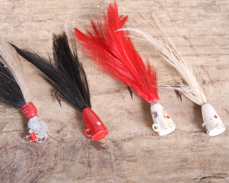 Set of Vintage Fishing Lures / 4 Fly Fishing Lures
