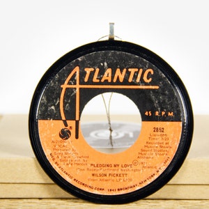 Vintage Wilson Pickett &quot;Pledging My Love&quot; Record Christmas Ornament from 1971 / Vintage Holiday Decor / Funk, Soul, Rock