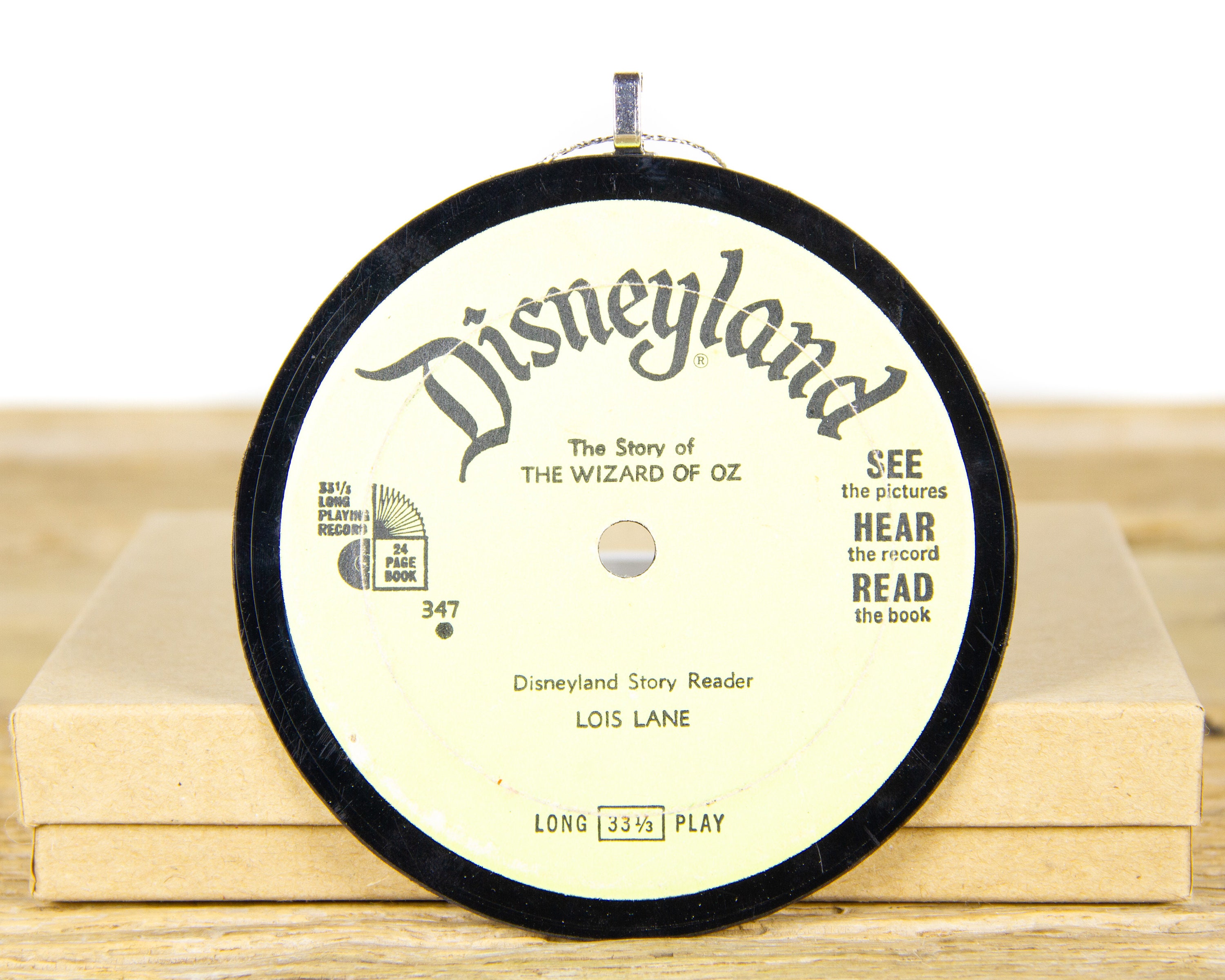 Vintage Disneyland "The Story of The Wizard Of Oz" Vinyl Record Christmas Ornament from 1977 / Disney Collectible / Disney Ornament