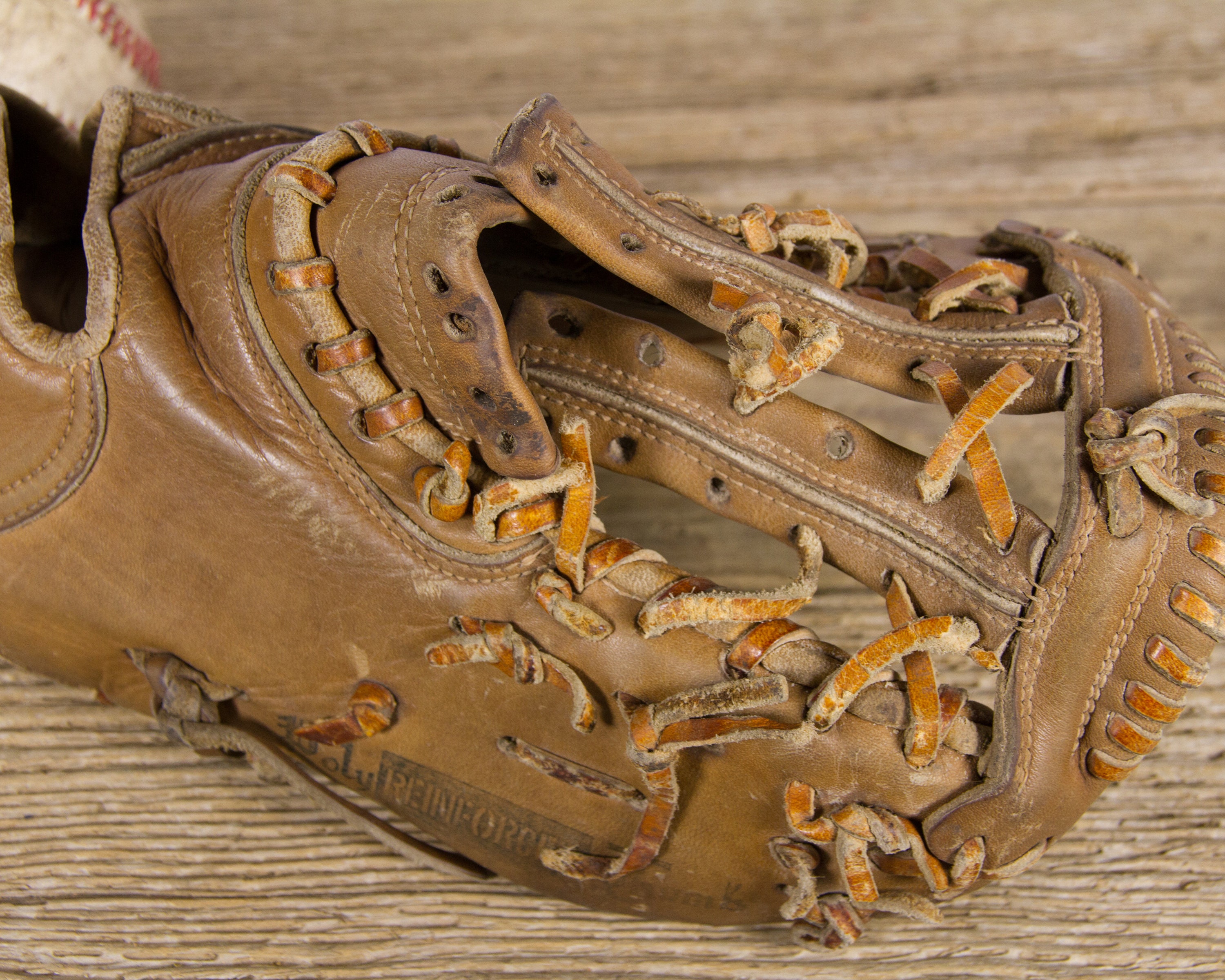 Antique Franklin Leather Baseball Glove / Old Vintage Leather Baseball