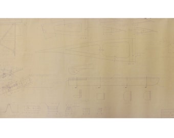 Vintage Airplane Blueprint / 1978 Woodstock Model Plane Blueprint / Blueprint Art / Architectural Blueprint / Unique Office Decor Blue Print