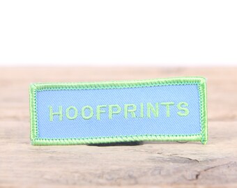 Vintage Girl Scout Patch / 1970's-80's Scout Patch / Green Blue Hoofprints Patch / Old Stock Scout Patch / 3" Girl Scouts Patch /Scout Badge