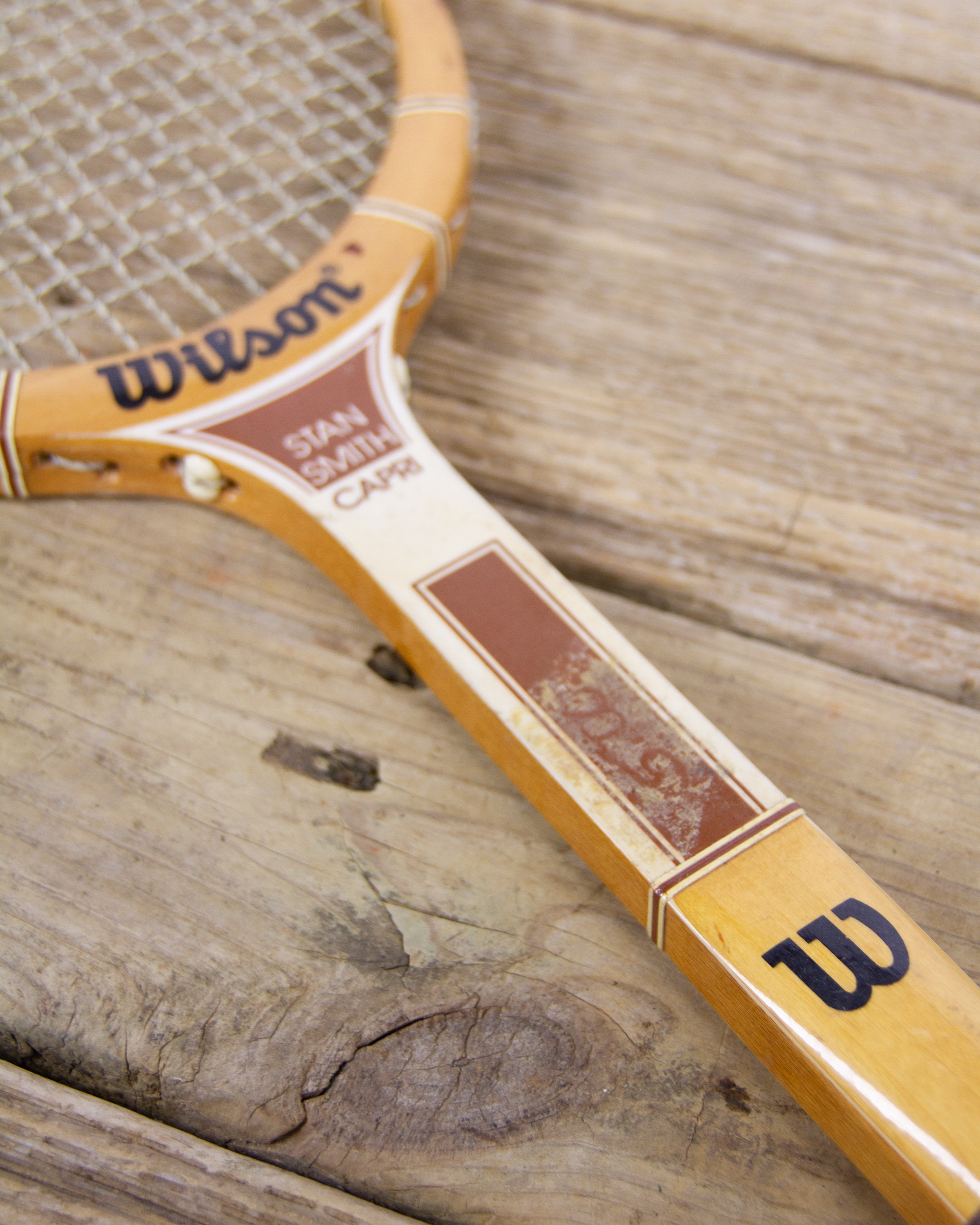 Vintage Wilson Stan Smith Capri Wooden Tennis Racquet / Antique