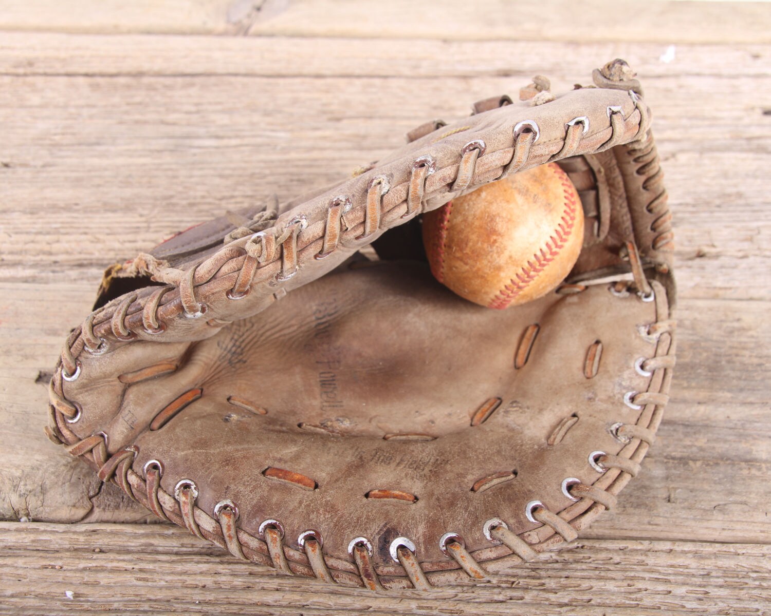Old Leather Baseball Glove Vintage Rawlings Boog Powell FJ12 Baseball Glove Leather Baseball 