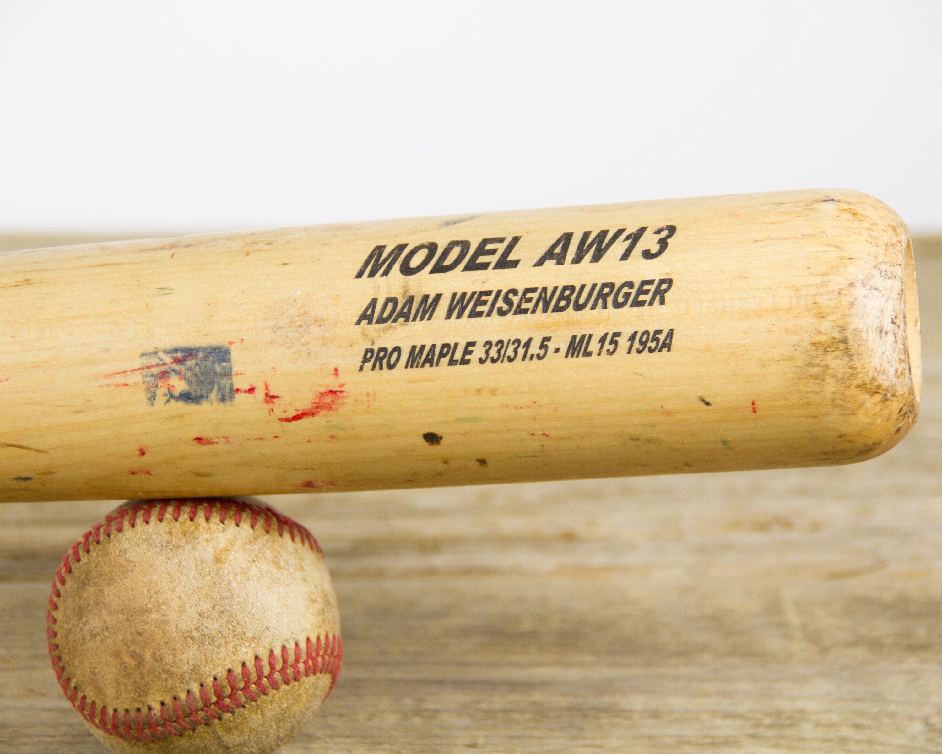 Vintage Wooden Baseball Bat / Brewers Max Bat Pro Maple Model AW13