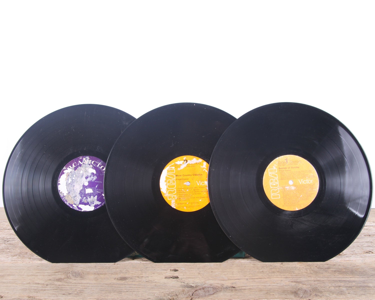 3 Vintage 33 1 3 Records Colorful Vinyl Records Antique Vinyl