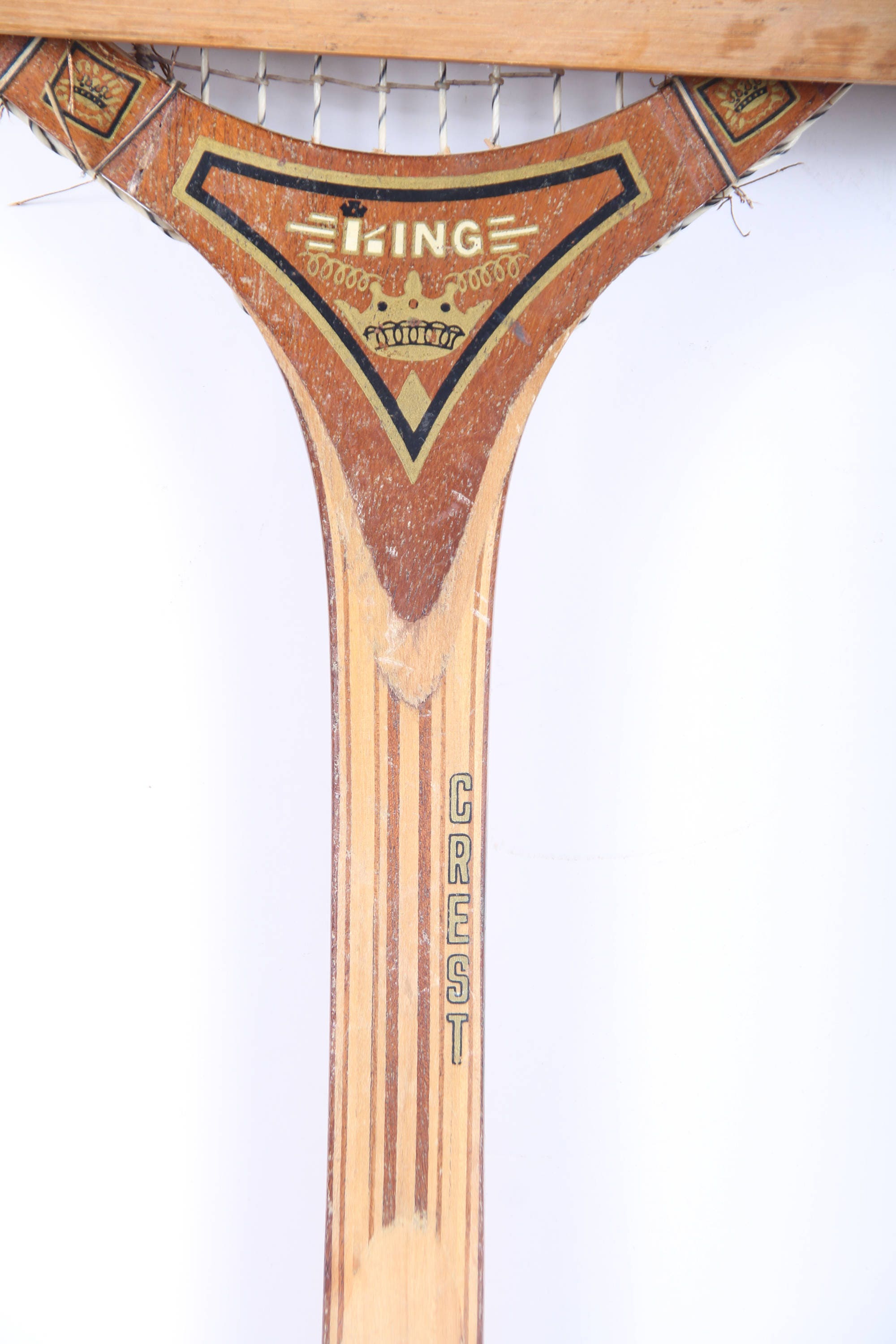 Vintage Wooden Tennis Racket / King Crest Wooden Tennis ...