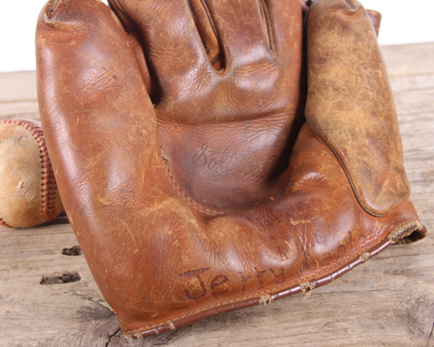Old Vintage Leather Baseball Glove / Wilson Left Handed Baseball Glove