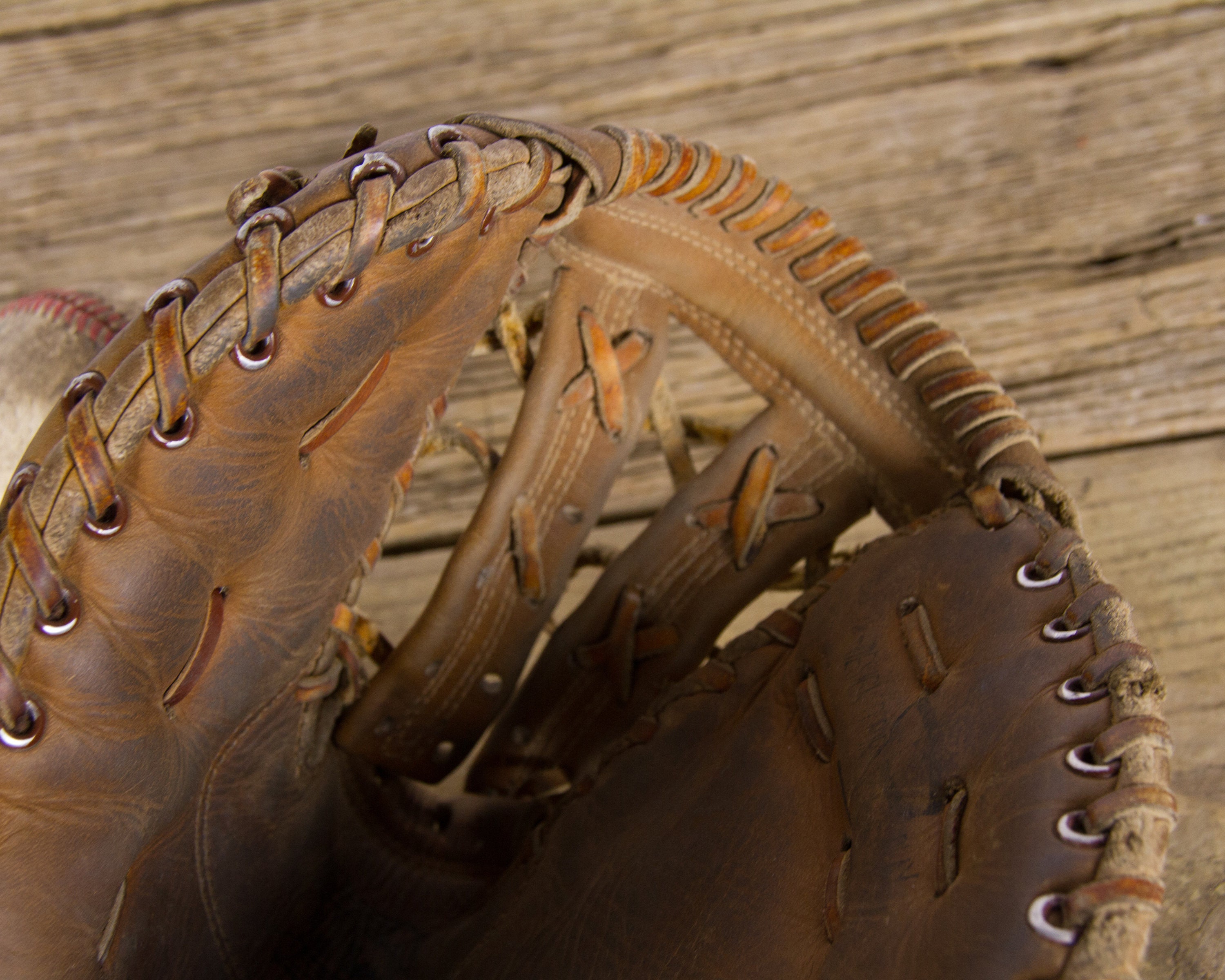 Antique Franklin Leather Baseball Glove / Old Vintage Leather Baseball