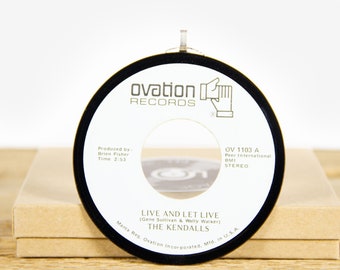 Vintage The Kendalls "Live And Let Live" Vinyl Record Christmas Ornament from 1977 / Holiday Decor / Country