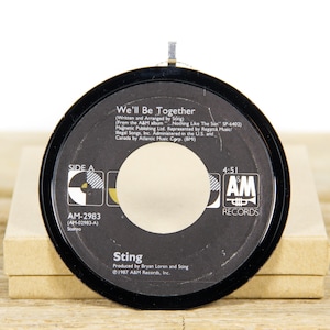 Vintage Sting &quot;We&#39;ll Be Together&quot; Record Christmas Ornament from 1987 / Vintage Holiday Decor / Rock, Pop