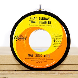 Vintage Nat King Cole "That Sunday, That Summer" Record Christmas Ornament / Holiday Decor / Music Gift / Jazz
