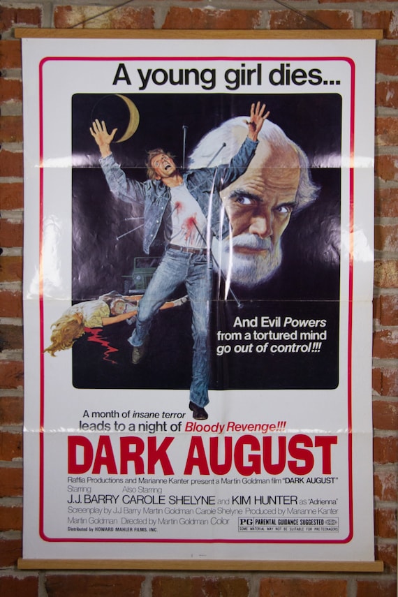 Dark August from 1976 Movie Poster - Original 27" X 41" (1) One Sheet Folded Movie Poster - Horror, Mystery, Thriller