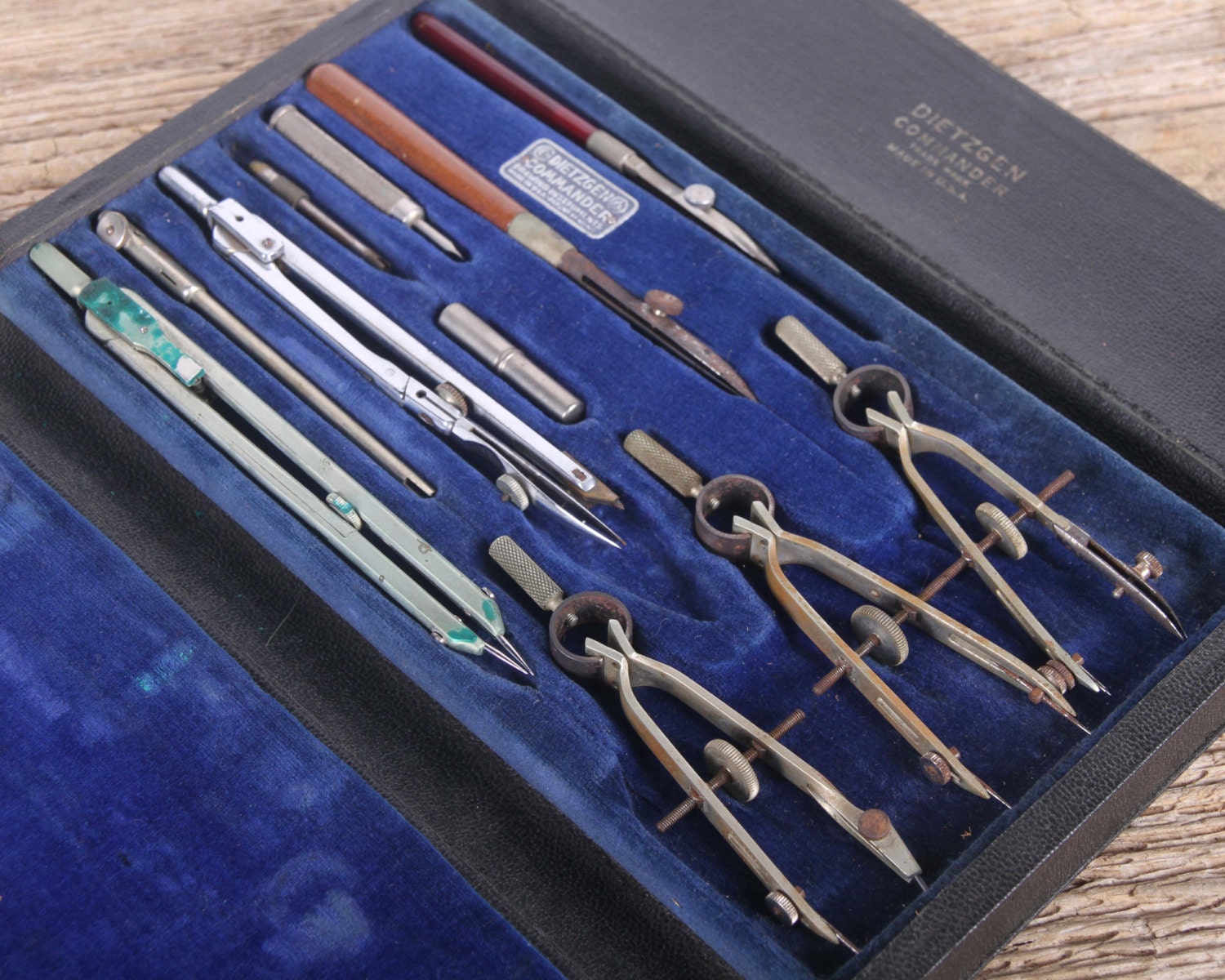 Antique 1940s Drafting Set / Dietzgen Commander Drafting Set / German