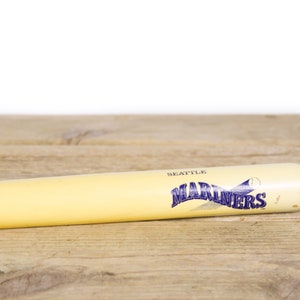 Bate de béisbol de madera vintage / Mini bate de béisbol de los Seattle Mariners de 1991 / Decoración de béisbol / Decoraciones deportivas / Mini bate de béisbol de madera de la MLB