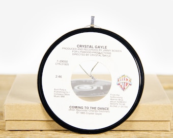 Vintage Crystal Gayle "Coming To The Dance" Vinyl Record Christmas Ornament from 1985 / Holiday Decor / Country, Folk