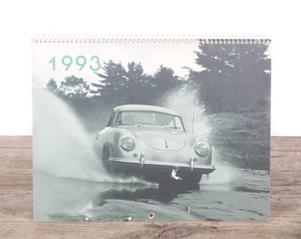 1993 Porsche Calendar / Porsche 356 Car / Porsche Collectible / Retro Porsche Poster / Porsche Decor / Man Cave Car Picture Garage Gift