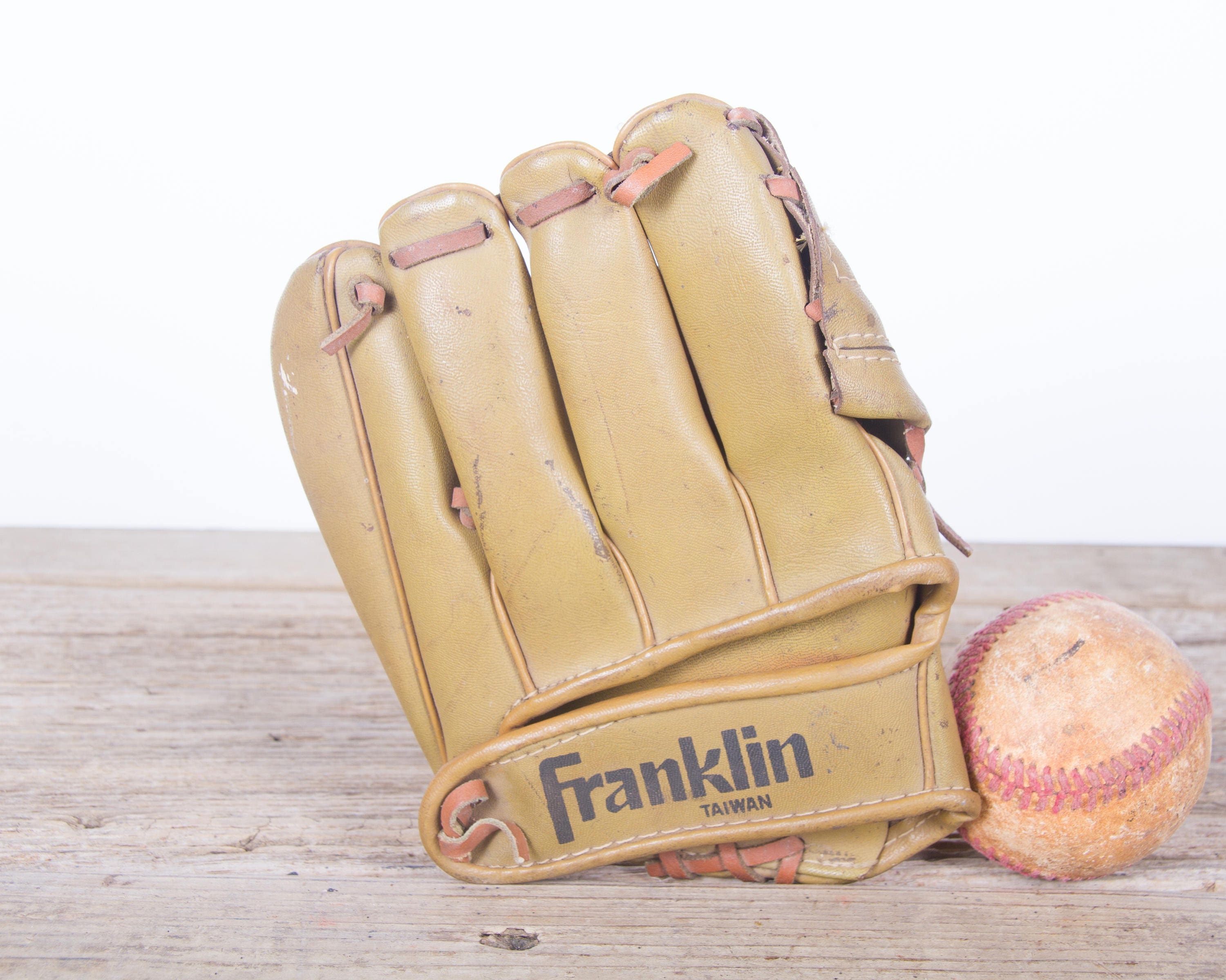 Old Vintage Leather Baseball Glove / Kids Franklin 4000 Baseball Glove