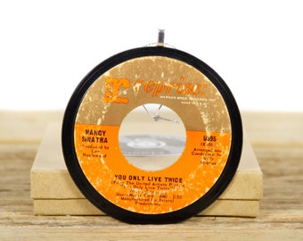 Vintage Nancy Sinatra "You Only Live Twice" Record Christmas Ornament from 1967 / Holiday Decor / Music Gift / Pop, Country