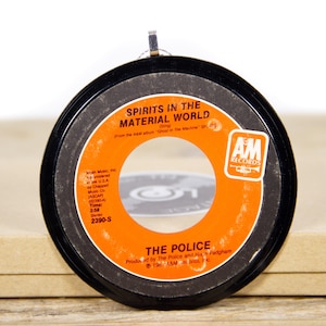 Vintage The Police &quot;Spirits In The Material World&quot; Record Christmas Ornament from 1981 / Holiday Decor / Music Gift / Rock, Pop