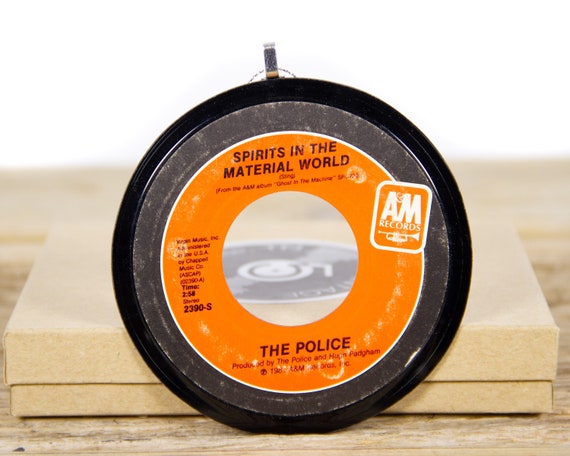 Vintage The Police "Spirits In The Material World" Record Christmas Ornament from 1981 / Holiday Decor / Music Gift / Rock, Pop