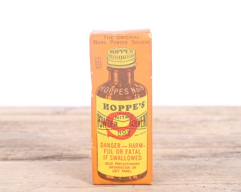 Vintage Hoppe's No. 9 Nitro Powder Solvent / Glass Bottle Etsy