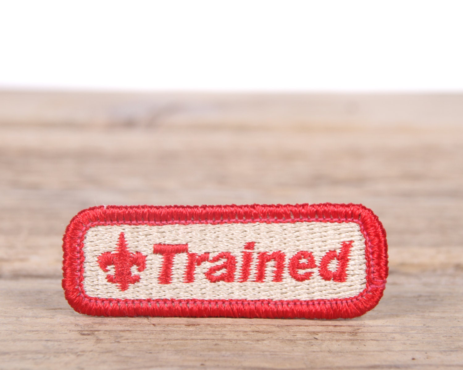 Vintage Scout Patches / BSA Trained Patch / Red White Boy Scout Patch