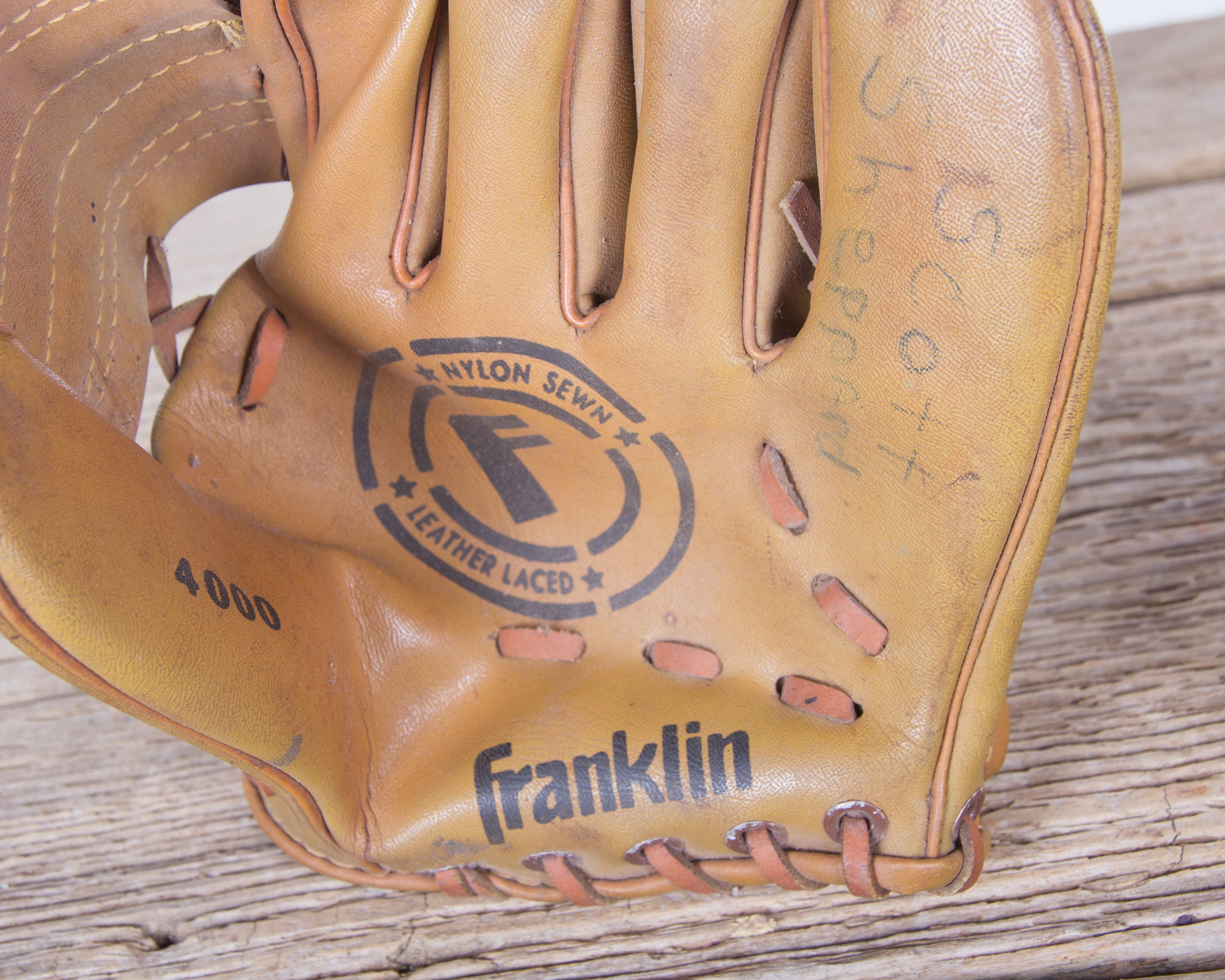 Old Vintage Leather Baseball Glove / Kids Franklin 4000 Baseball Glove