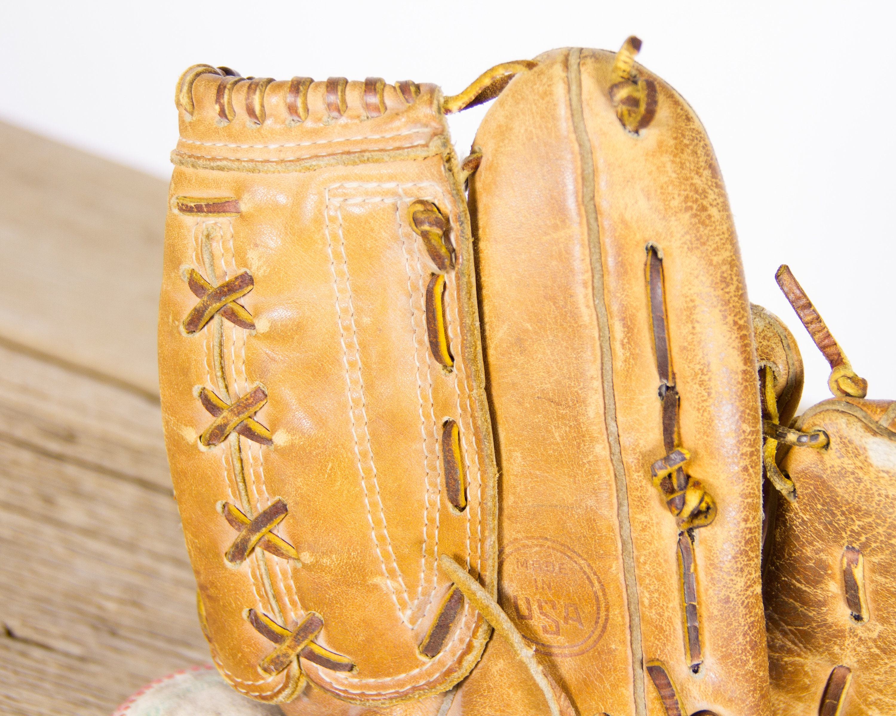 Antique Wilson Leather Baseball Glove / Old Vintage Leather Baseball
