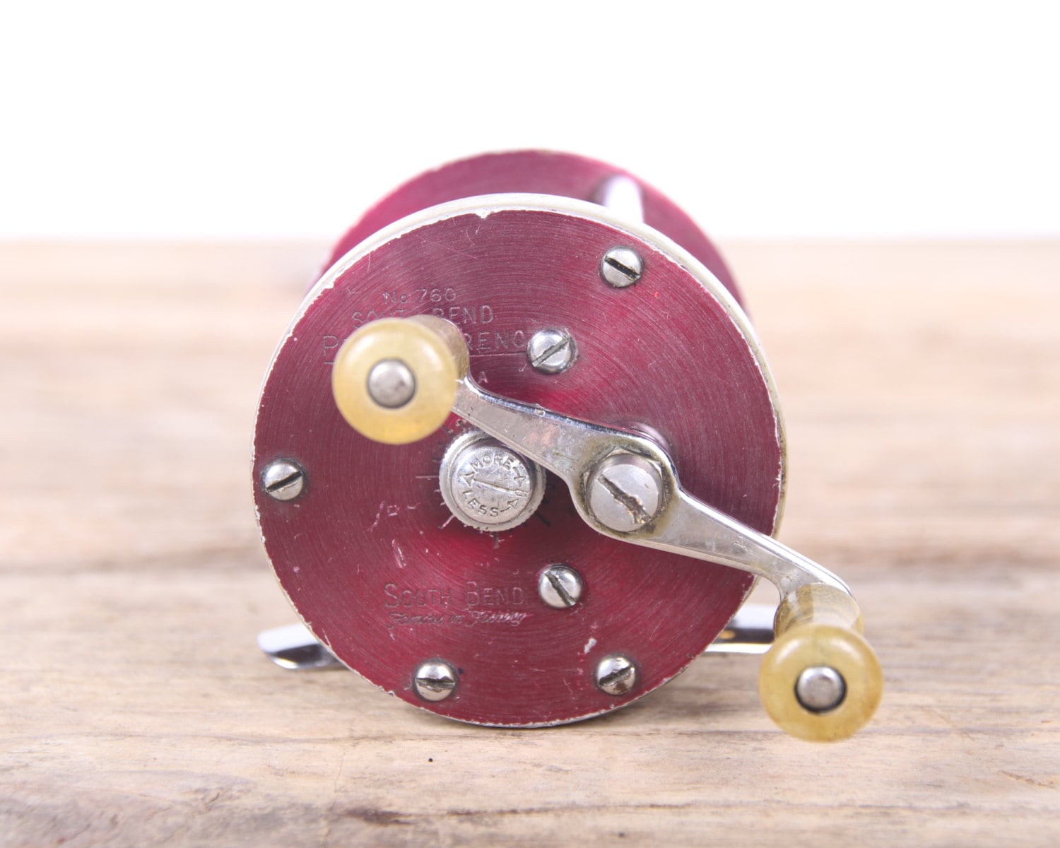 Antique Fishing Reel / Red South Bend Perfectoreno Model A No 760 Reel