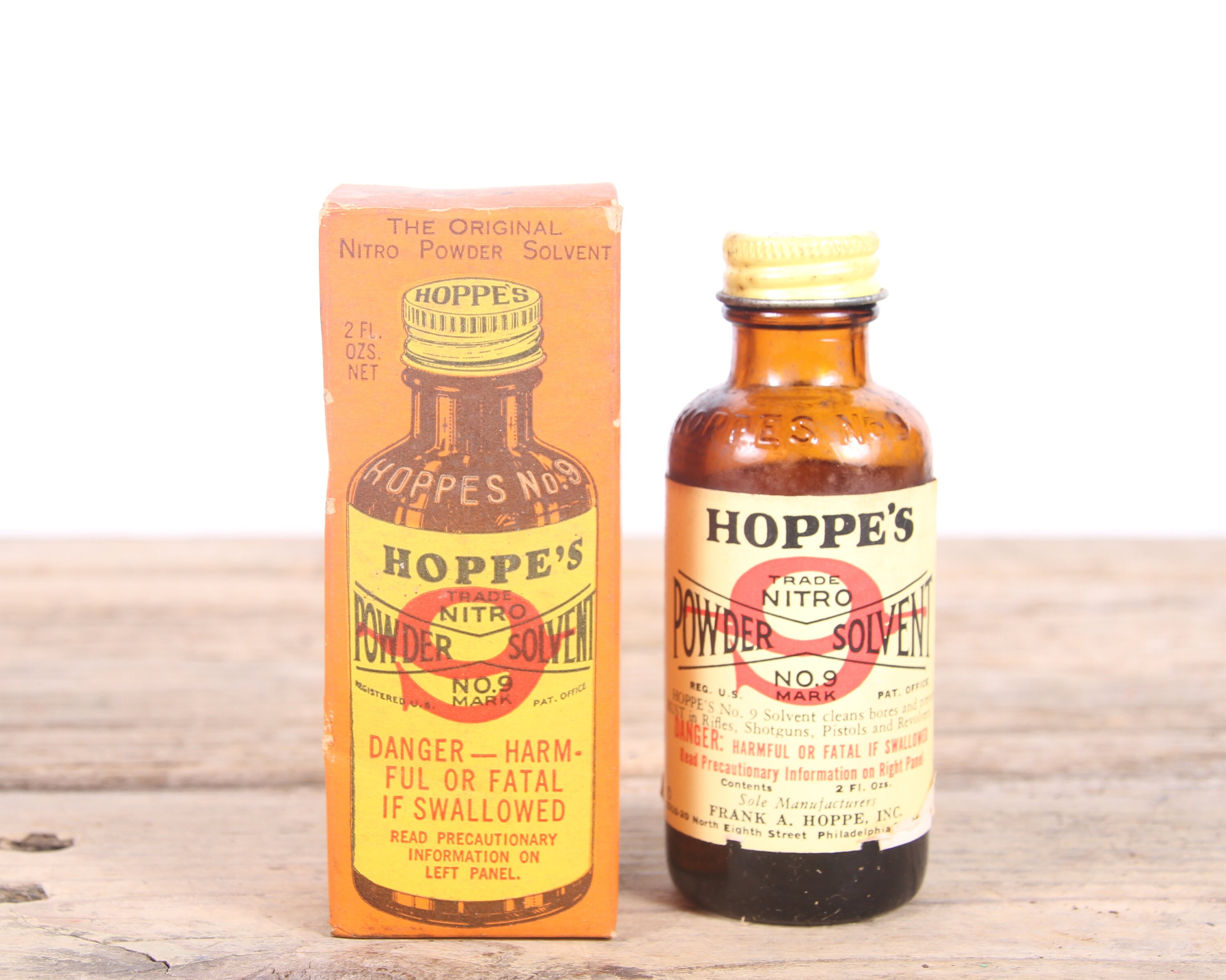 Vintage Hoppe's No. 9 Nitro Powder Solvent / Glass Bottle Etsy