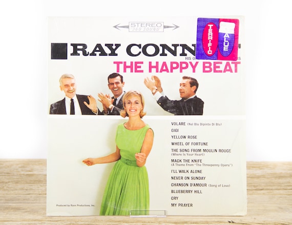 Vintage Ray Connif The Happy Beat Vinyl Record / Antique 33 Vinyl Records / Old Records Music Party Decor / Jazz Rock Instrumental / 60's
