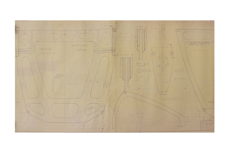 Vintage Airplane Blueprint / 1978 Woodstock Model Plane Blueprint / Blueprint Art / Architectural Blueprint / Unique Office Decor Blue Print image 1