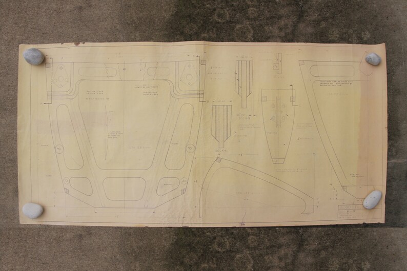 Vintage Airplane Blueprint / 1978 Woodstock Model Plane Blueprint / Blueprint Art / Architectural Blueprint / Unique Office Decor Blue Print image 4