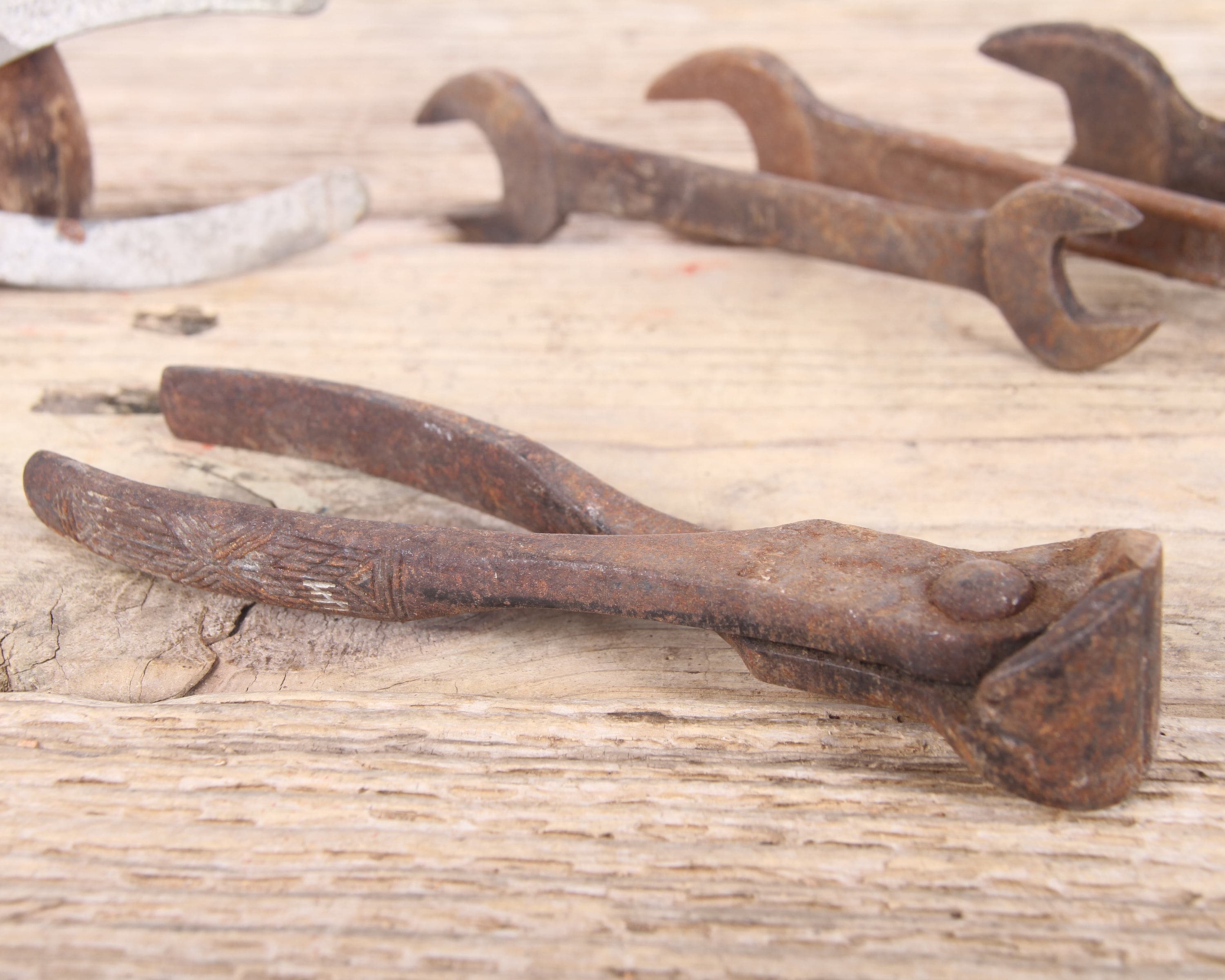 Antique Tools / Vintage Tools / Old Tools / Wrench / Pliers / Punch