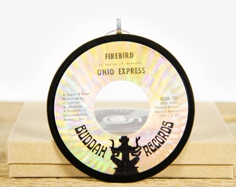 Vintage Ohio Express "Firebird" Record Christmas Ornament from 1968 / Vintage Holiday Decor / Pop, Rock