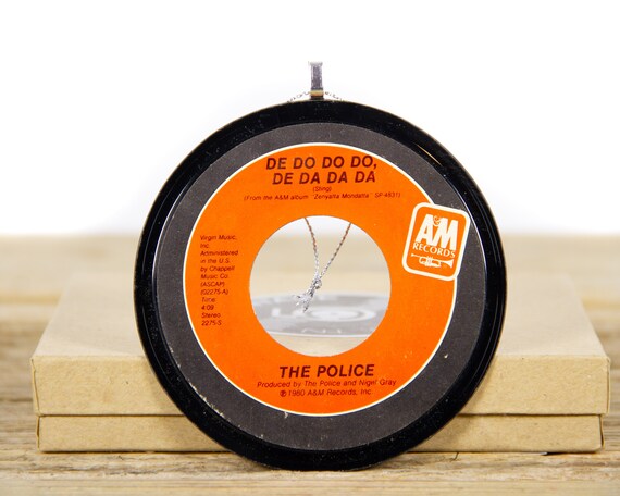 Vintage The Police "De Do Do Do, De Da Da Da" Record Christmas Ornament from 1980 / Holiday Decor / Music Gift / Rock, Pop