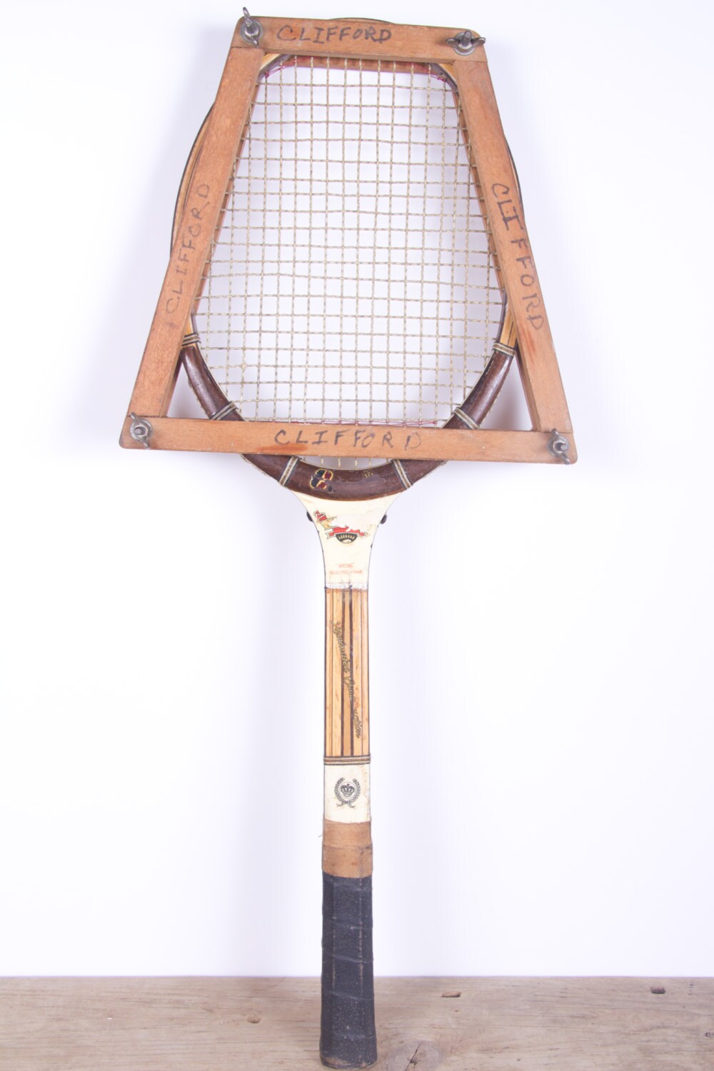 Vintage Wooden Tennis Rackets / Crown Tennis Racquets / Politak Wood
