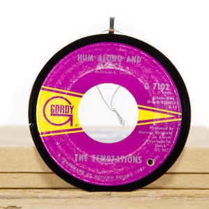 Vintage The Temptations &quot;Hum Along And Dance&quot; Vinyl Record Christmas Ornament from 1970 / Holiday Decor / Funk, Soul, Rock